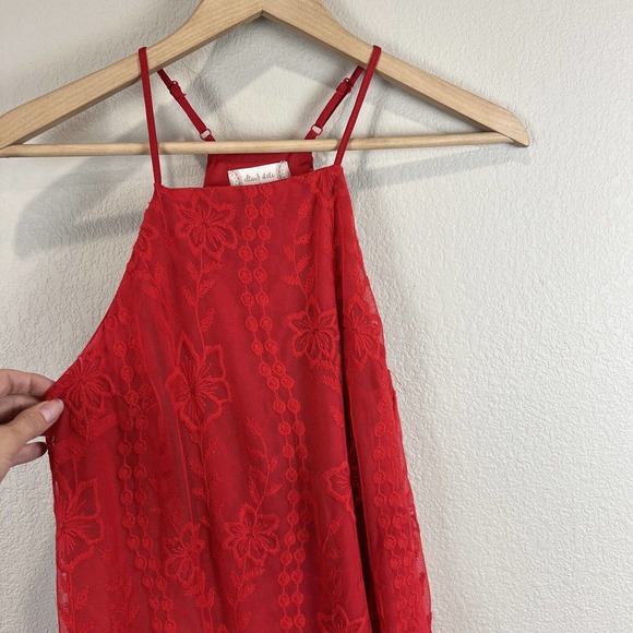 Altard State Red Lace Halter Dress Sleeveless Party Cocktail Mini Size S - Picture 2 of 10